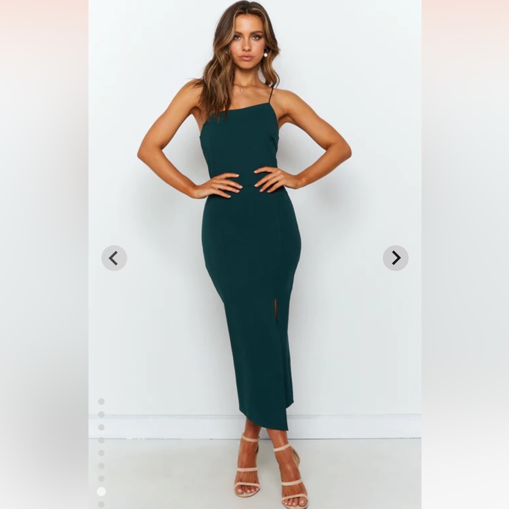 Never Worn Emerald Bodycon Midi Dress